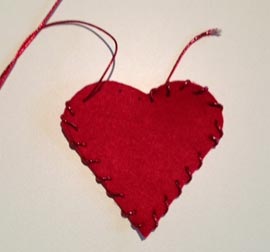 Cuore di Natale nastrino