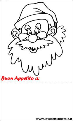Segnaposto con Babbo Natale